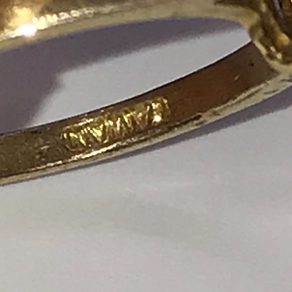 Vintage 14 ktgf Sapphire and Cz Ring, Size 7 - Picture 6 of 14